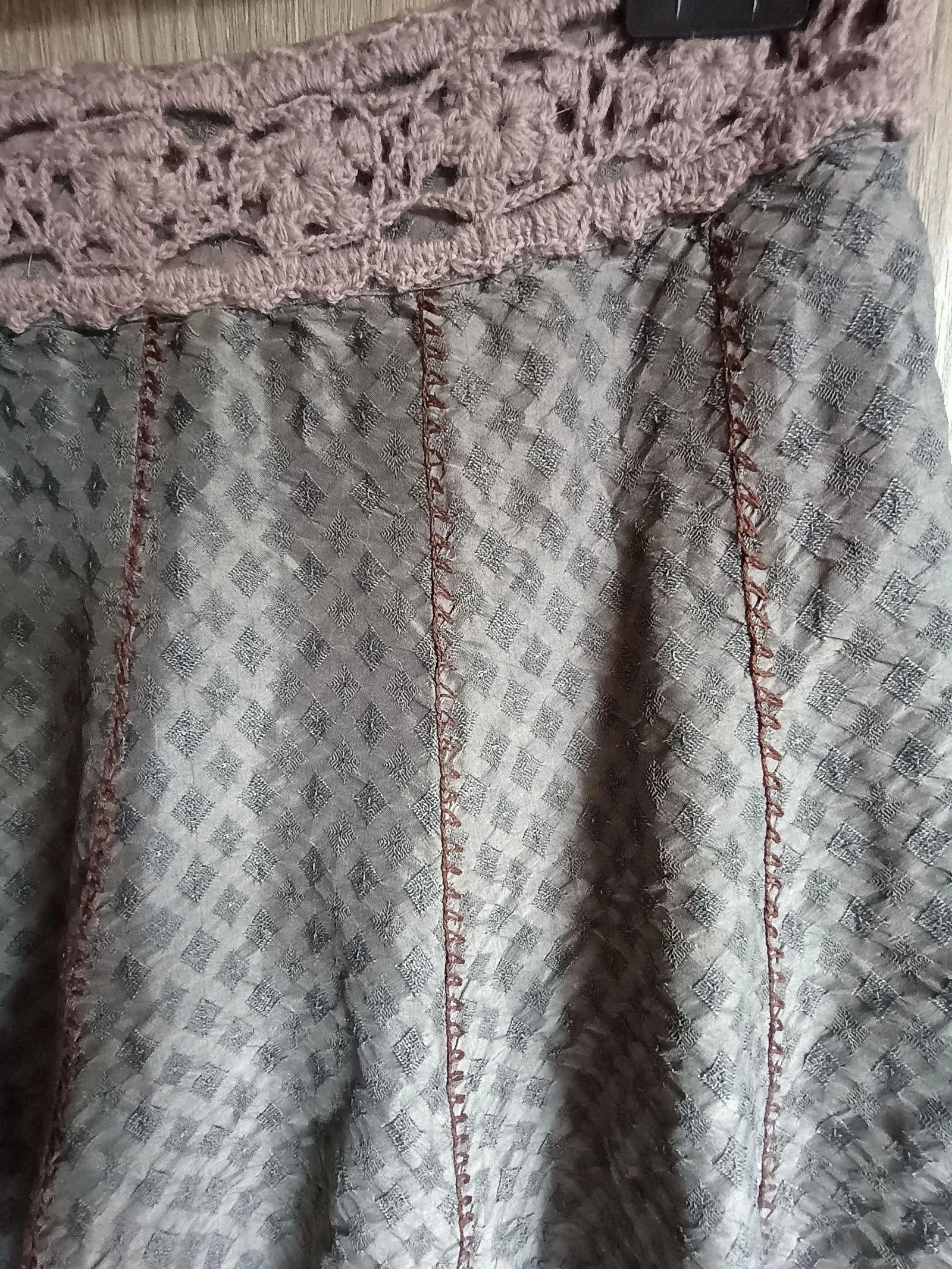 Chine Collection vintage midi falda con encaje y ganchillo, talla 36-38 – photo 4